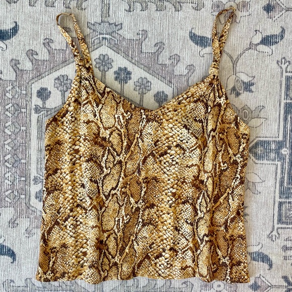 Reformation Tops - Reformation Snake Skin Yellow Tank Top Size S